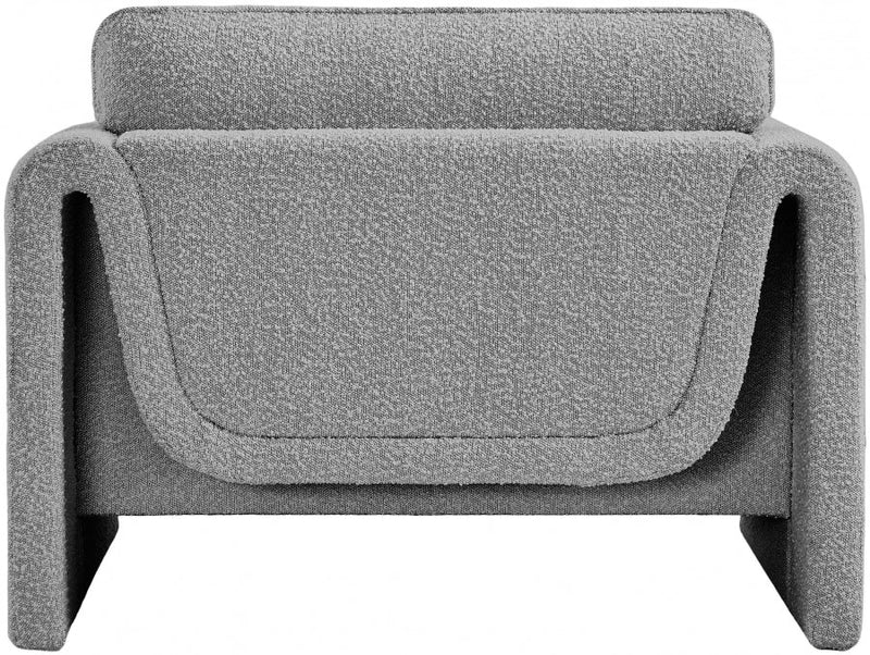 Stylus Boucle Fabric Upholstered Chair in Grey - 198Grey-C