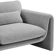 Stylus Boucle Fabric Upholstered Chair in Grey - 198Grey-C