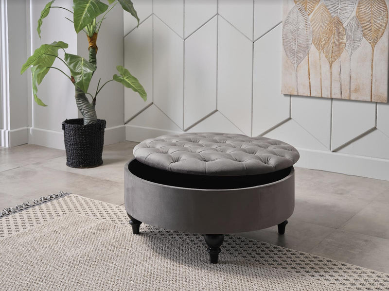 Suave Storage Ottoman (Vika Grey) - Gate FurnitureOttoman