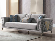 Sultan Elf 3-pieces (Sofa & Loveseat & Chair) Livingroom in Grey - Cream - 200-ELIF-SUL-A101-321