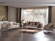 Sultan Elf 3-pieces (Sofa & Loveseat & Chair) Livingroom in Grey - Cream - 200-ELIF-SUL-A101-321