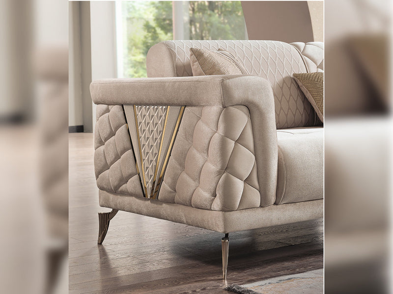 Sultan Elf Convertible Loveseat in Beige - 200-ELIF-SUL-A124-2