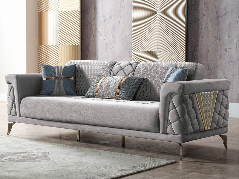 Sultan Elf Convertible Sofa in Light Grey - 200-ELIF-SUL-A125-3
