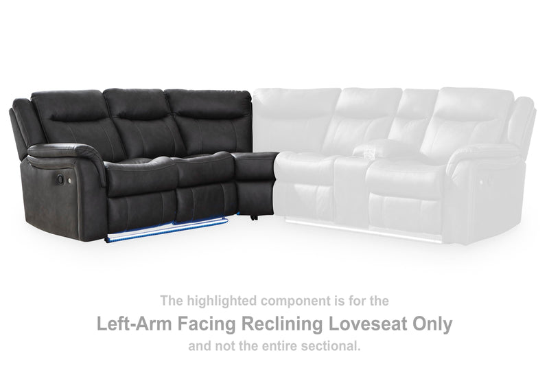 Sultan Meadow Carbon Left-Arm Facing Reclining Loveseat - PC1300148