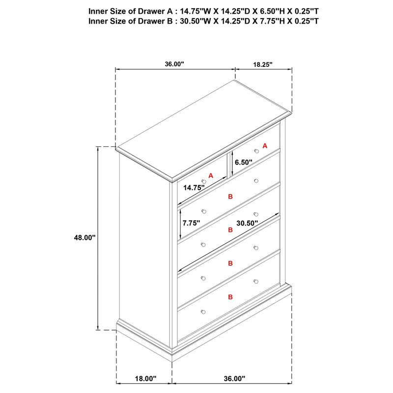 Sumerlin 6-drawer Bedroom Chest of Drawers Black - 460595BLK