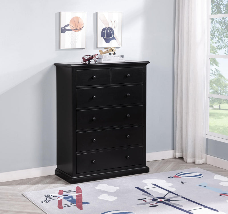 Sumerlin 6-drawer Bedroom Chest of Drawers Black - 460595BLK
