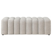 Summer Chenille Upholstered Channel Accent Bench Beige - 910411