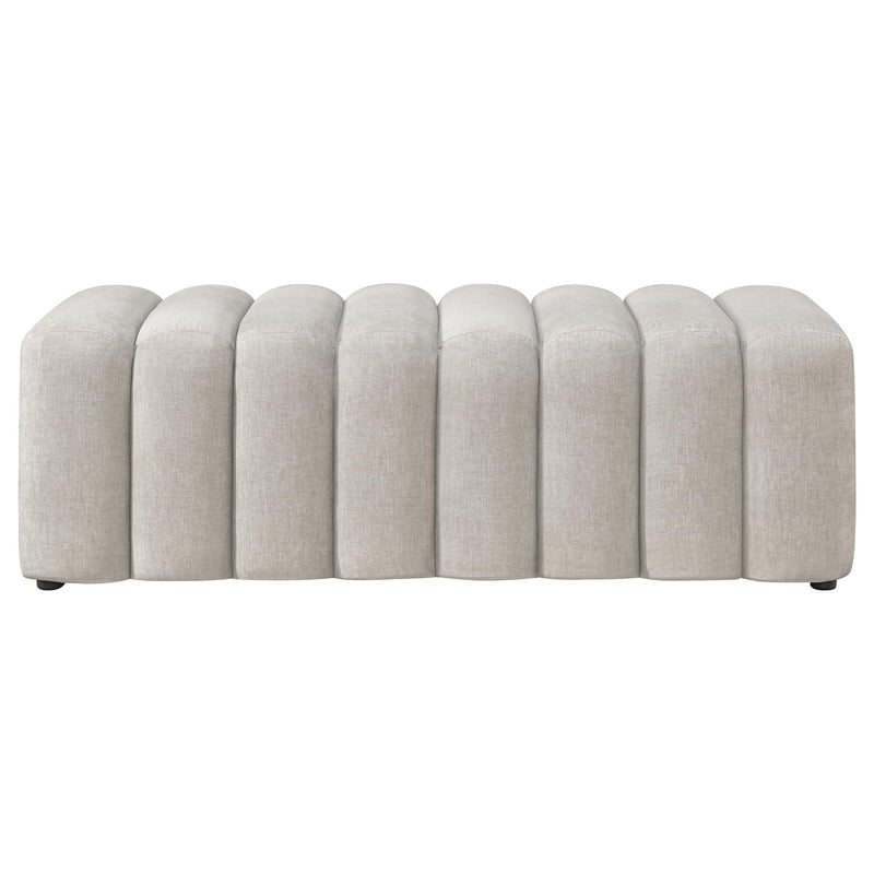 Summer Chenille Upholstered Channel Accent Bench Beige - 910411