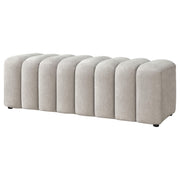 Summer Chenille Upholstered Channel Accent Bench Beige - 910411