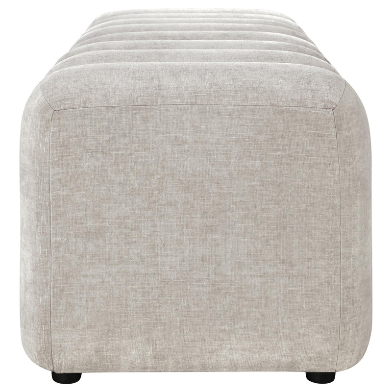 Summer Chenille Upholstered Channel Accent Bench Beige - 910411