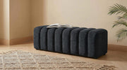 Summer Chenille Upholstered Channel Accent Bench Black - 910413