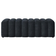 Summer Chenille Upholstered Channel Accent Bench Black - 910413