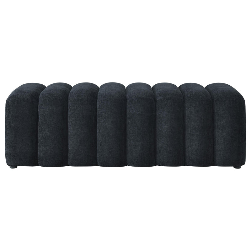Summer Chenille Upholstered Channel Accent Bench Black - 910413