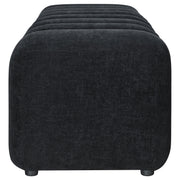 Summer Chenille Upholstered Channel Accent Bench Black - 910413