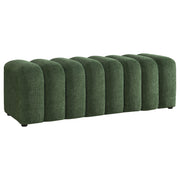 Summer Chenille Upholstered Channel Accent Bench Green - 910412