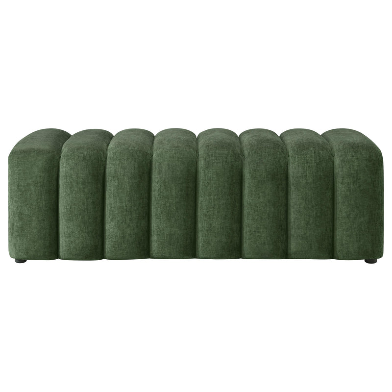 Summer Chenille Upholstered Channel Accent Bench Green - 910412