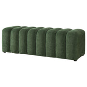 Summer Chenille Upholstered Channel Accent Bench Green - 910412