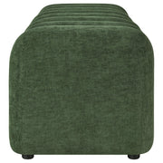 Summer Chenille Upholstered Channel Accent Bench Green - 910412