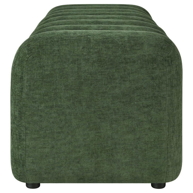 Summer Chenille Upholstered Channel Accent Bench Green - 910412