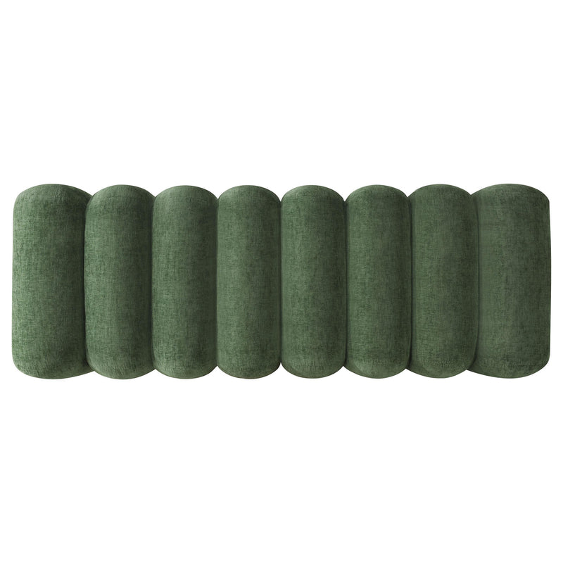Summer Chenille Upholstered Channel Accent Bench Green - 910412
