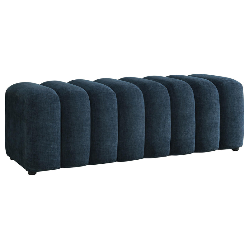 Summer Upholstered Channel Accent Bench Navy - 910410