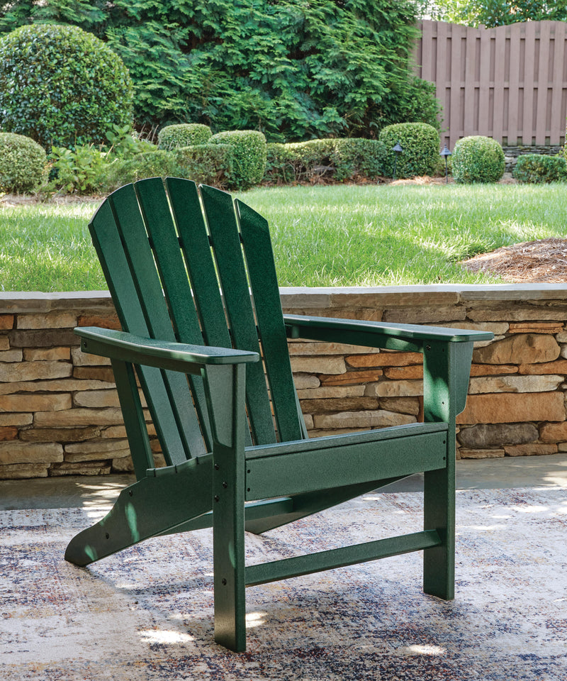 Sundown Shores 2 Adirondack Chairs with End table in Green - PKG023983