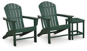 Sundown Shores 2 Adirondack Chairs with End table in Green - PKG023983