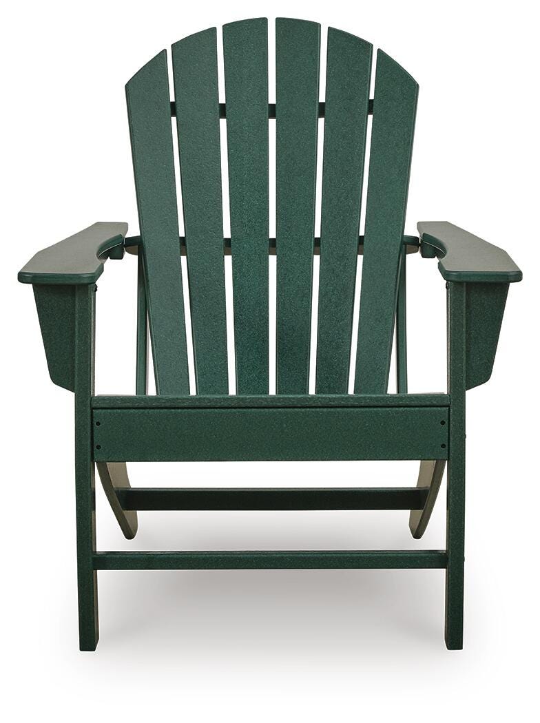 Sundown Shores 2 Adirondack Chairs with End table in Green - PKG023983
