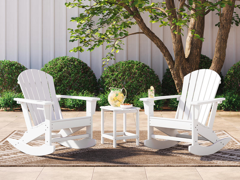 Sundown Treasure 2 Outdoor Chairs with End Table in White - PKG021087