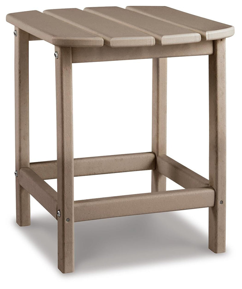 Sundown Treasure Driftwood 4 Adirondack Chairs and Outdoor End Table - P014P2