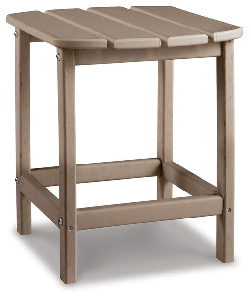 Sundown Treasure Driftwood 4 Adirondack Chairs and Outdoor End Table - P014P2