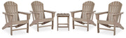 Sundown Treasure Driftwood 4 Adirondack Chairs and Outdoor End Table - P014P2
