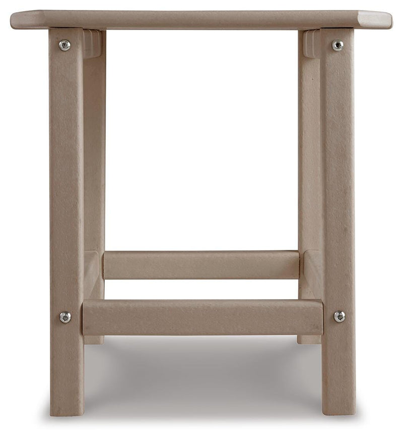 Sundown Treasure Driftwood 4 Adirondack Chairs and Outdoor End Table - P014P2