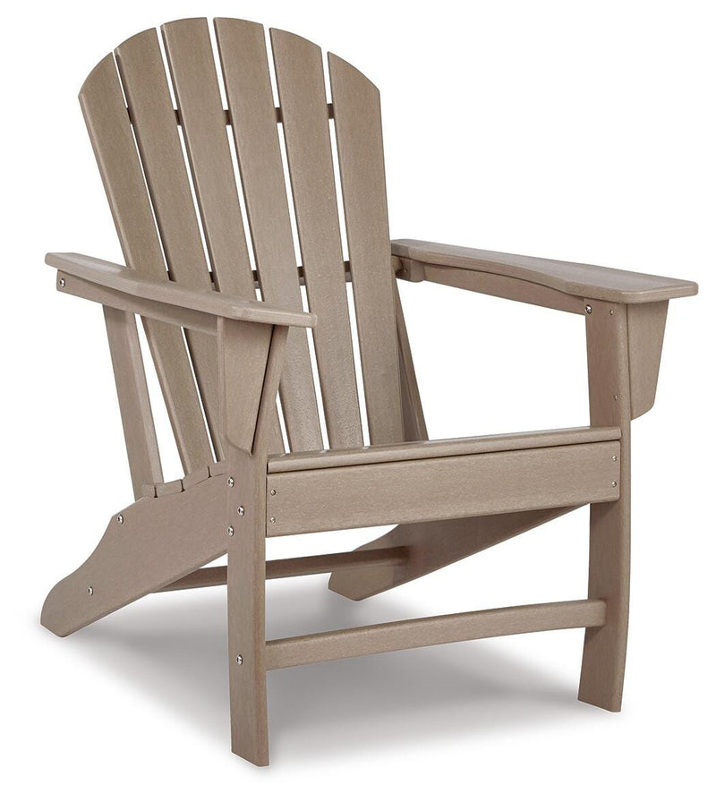 Sundown Treasure Driftwood 4 Adirondack Chairs and Outdoor End Table - P014P2