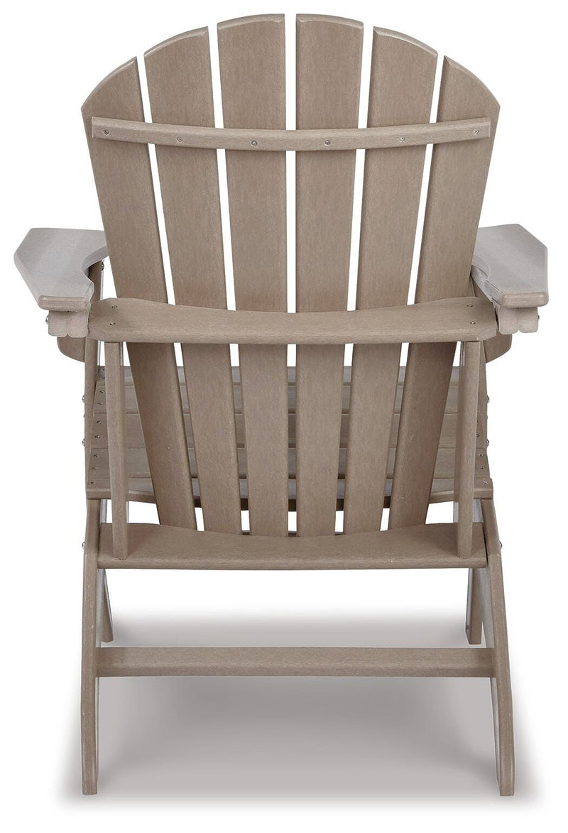 Sundown Treasure Driftwood 4 Adirondack Chairs and Outdoor End Table - P014P2