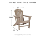 Sundown Treasure Driftwood 4 Adirondack Chairs and Outdoor End Table - P014P2