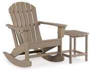 Sundown Treasure Outdoor Chair with End Table in Driftwood - PKG021084