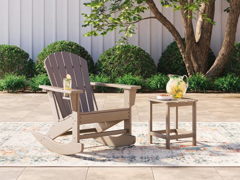 Sundown Treasure Outdoor Chair with End Table in Driftwood - PKG021084