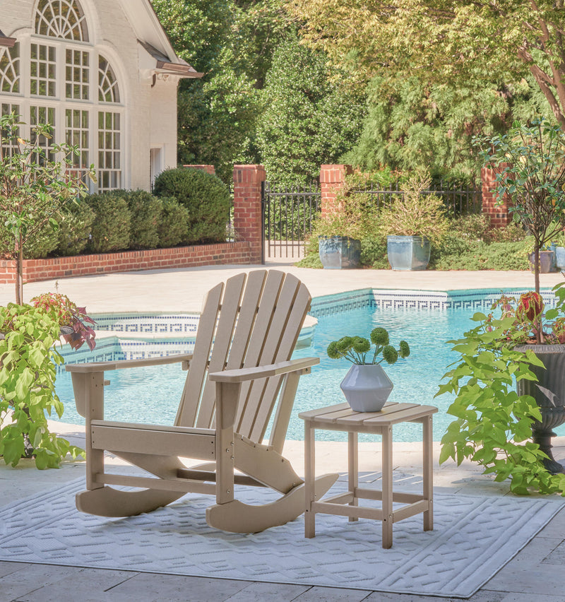 Sundown Treasure Outdoor Chair with End Table in Driftwood - PKG021084