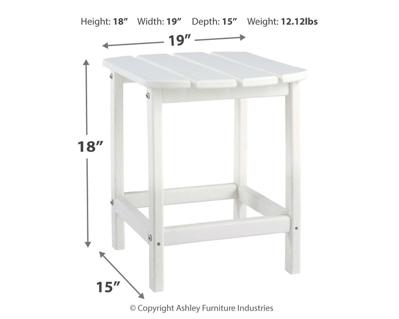 Sundown Treasure Outdoor Chair with End Table in White - PKG008187