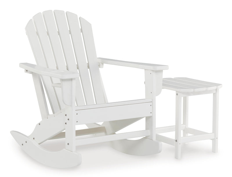 Sundown Treasure Outdoor Chair with End Table in White - PKG021088