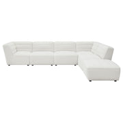 Sunny 6-piece Upholstered Modular Sectional Sofa Ivory Sherpa - 551621-SET