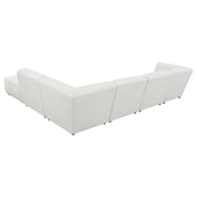 Sunny 6-piece Upholstered Modular Sectional Sofa Ivory Sherpa - 551621-SET