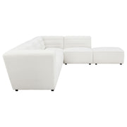 Sunny 6-piece Upholstered Modular Sectional Sofa Ivory Sherpa - 551621-SET