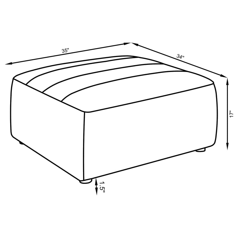 Sunny Square Upholstered Ottoman Dark Charcoal - 552083