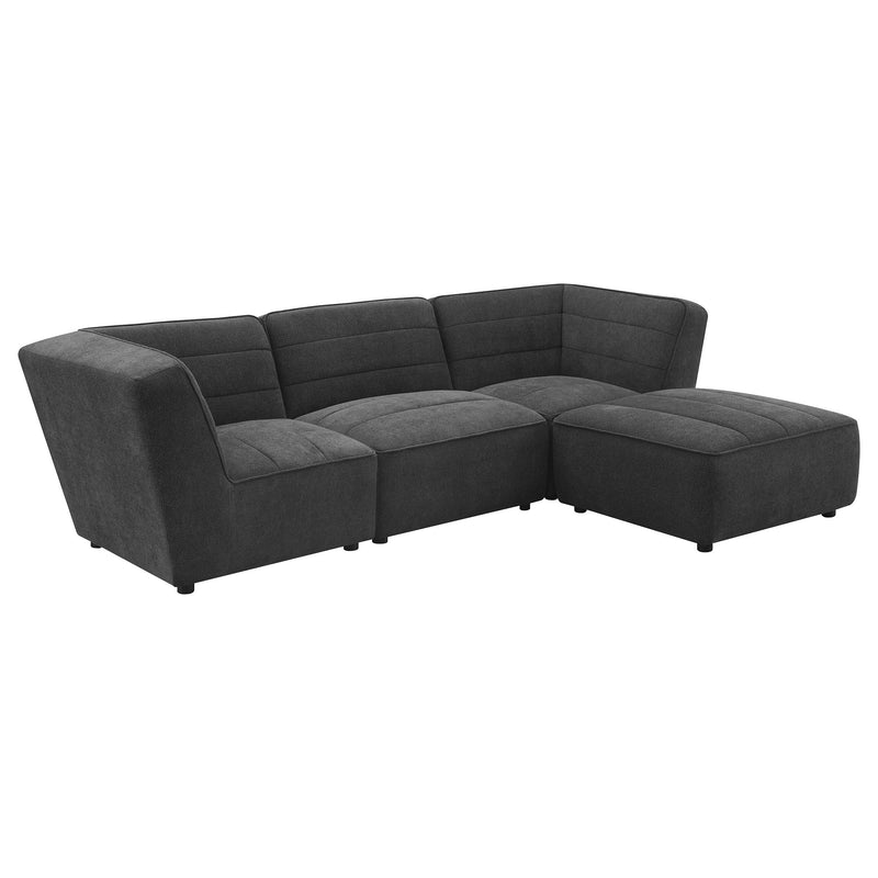 Sunny Square Upholstered Ottoman Dark Charcoal - 552083