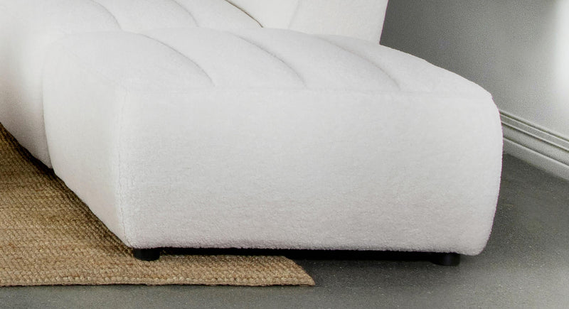 Sunny Square Upholstered Ottoman Ivory Sherpa - 551623