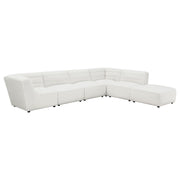 Sunny Square Upholstered Ottoman Ivory Sherpa - 551623