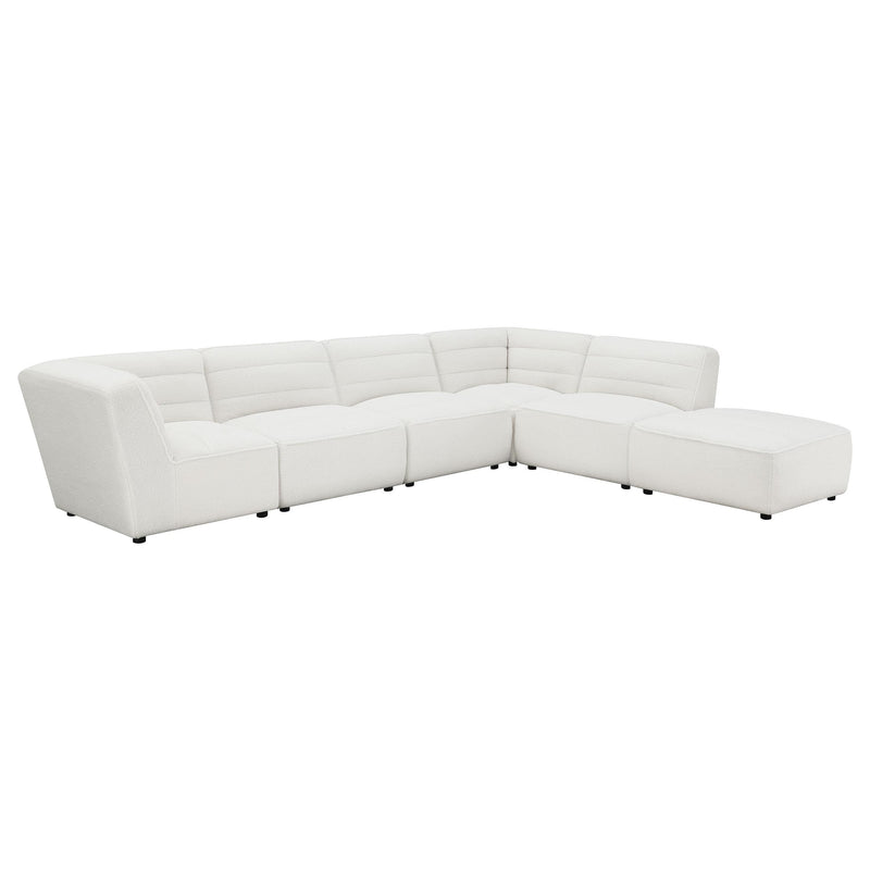 Sunny Square Upholstered Ottoman Ivory Sherpa - 551623