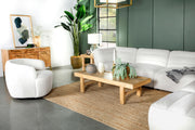 Sunny Square Upholstered Ottoman Ivory Sherpa - 551623